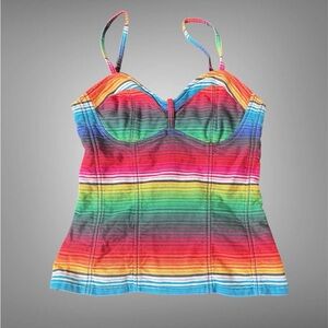 Royal bones Multicolor  Sarape Striped Women's Top